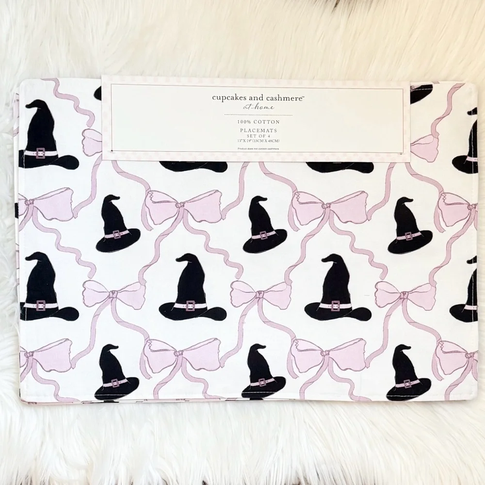 Witch Hat & Bow Placemats Set of 4